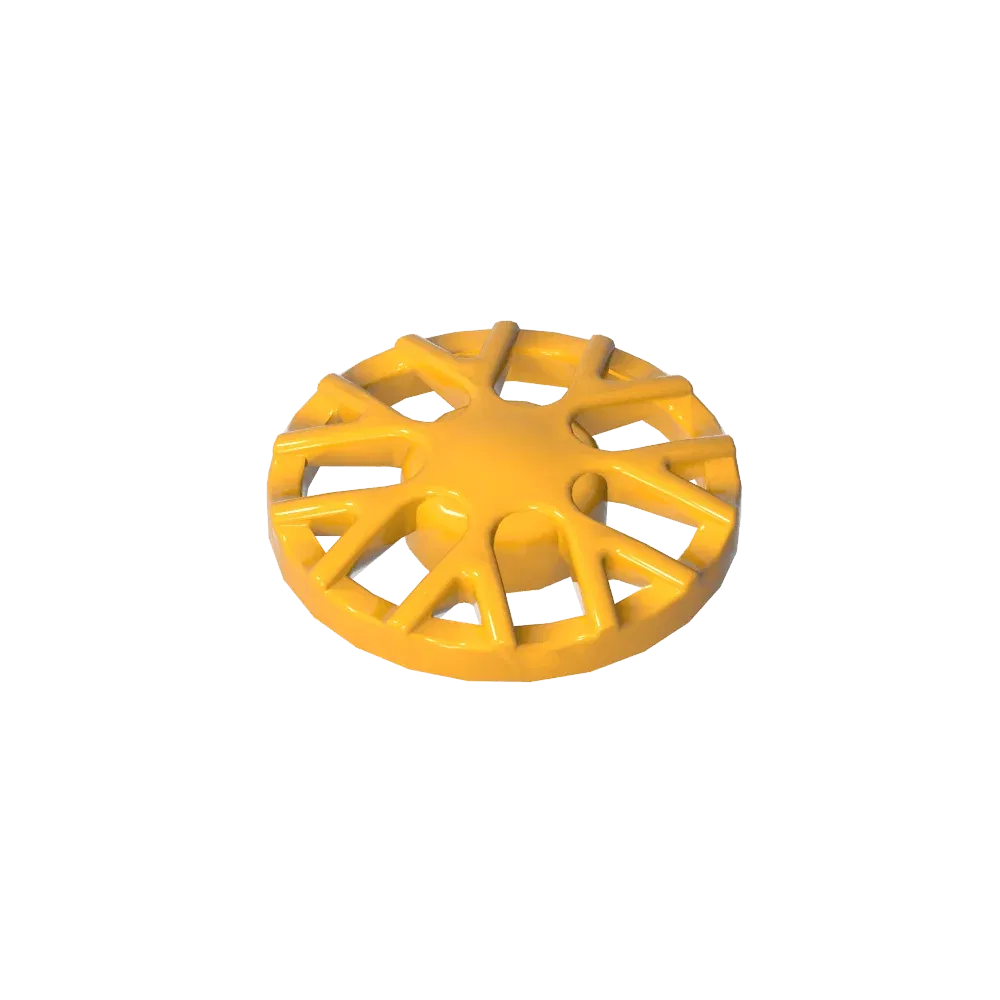 Color: wood - Gobricks GDS-21261 Wheel Cover 7 Spoke Y Shape - for Wheel 18976 compatible with lego 18979B Assembles Building Blocks