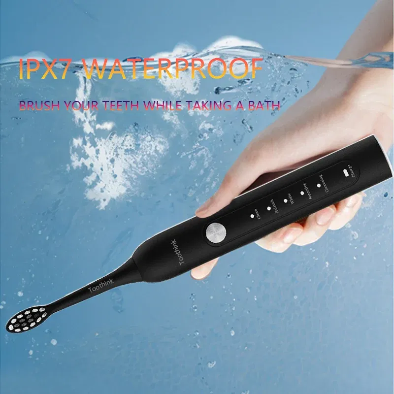 Color: Red - Toothink Electric Toothbrush Smart Timing Tooth Brush Rechargeable Teeth Clean Whitening Sonic Toothbrush With Replacement Head