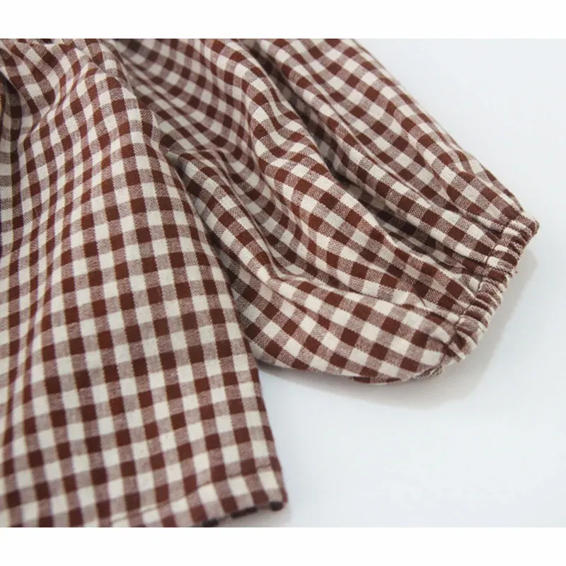Color: CRIMSON, Kid Size: 24M - Infant Baby Boys Girls Clothes Set Spring Autumn Kids Baby Boys Girls Long Sleeve Grid T-shirt + Shorts 2pcs Toddler Clothes