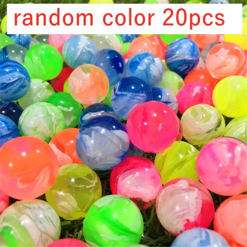 Color: Green - 20Pcs/lot Rubber 19mm Cloud Bouncy Balls Funny Toy Jumping Balls Mini Neon Swirl Bouncing Balls Kids Sports Toy Balls Cat Toy