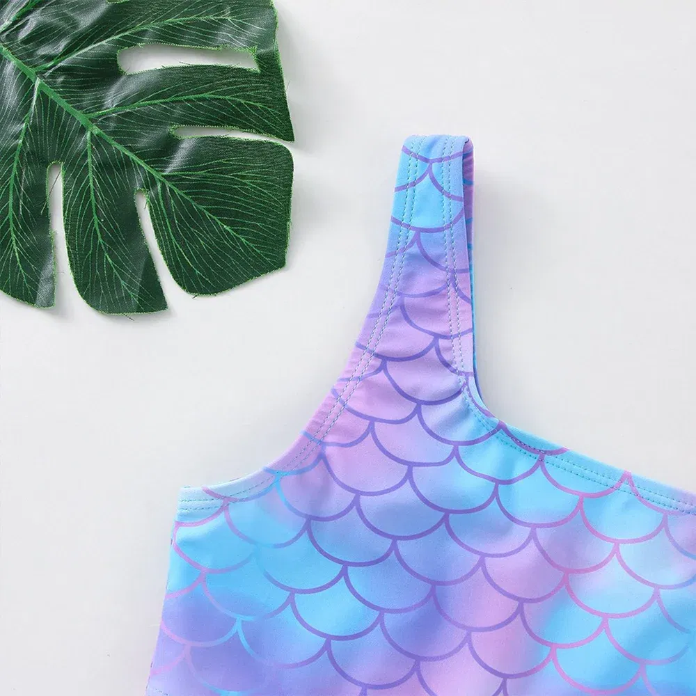 Color: Bright Yellow, Size: XS - Lilo Stitch Girls Swimsuit One-Piece Bathing Suits Children's Dresses Summer Swimwear Beach Suit Kids Wear Fashion Mermaid Fish