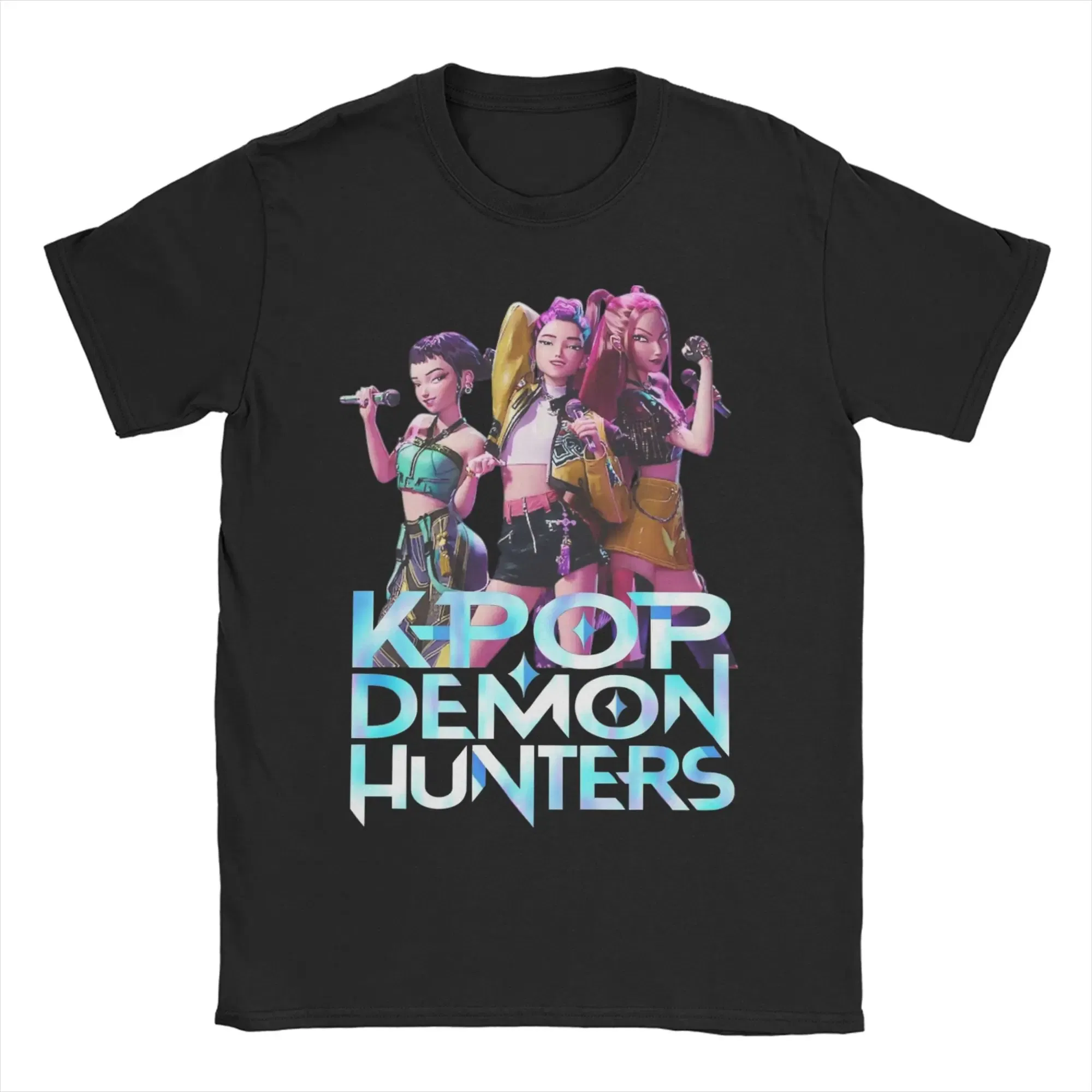 Color: black, Size: L - Derpy Tiger Cat T Shirt Men Women's Cotton Unique T-Shirt Round Collar Huntrix Kpop Demon Hunters Tees Short Sleeve 4XL 5XL 6XL