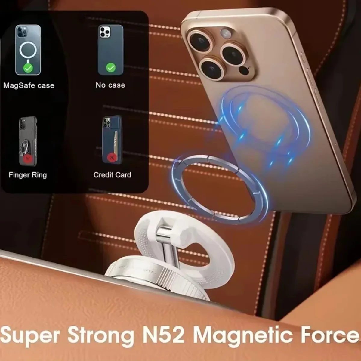 Color: Red - Car Phone Holder Strong Magnetic Car Phone Mount 360?° Foldable Vacuum Magnetic Phone Holder For GPS All Smartphones For Car Desk