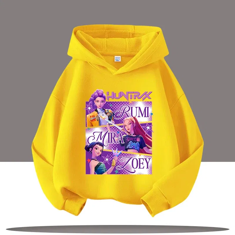 Color: PURPLE, Kid Size: 10 - Y2K KPop Demon Hunters Hoodies Teenage Girls Boys Rumi KPop Demon Hunters Hoody Autumn Casual Long Sleeve Children's Clothing