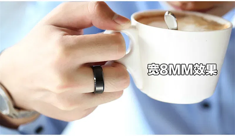 Main Stone Color: Black, Ring Size: 8 - JUCHAO Classic Ring Men Titanium Black Men Jewelry Wedding Bands Boyfriend Gift Dropshipping