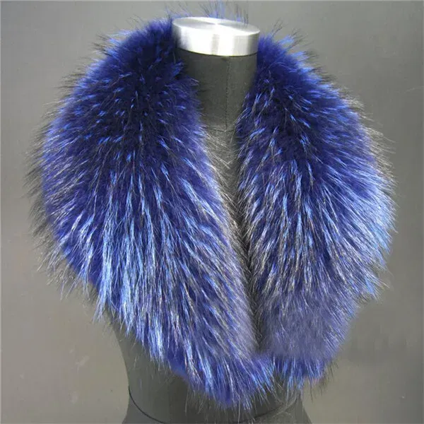 Color: army green, Size: S - Real Raccoon Fur Scarves Woman 100% Pure Natural Raccoon Fur Collar Warm Winter Scarves Red Fox Fur Collar L#1