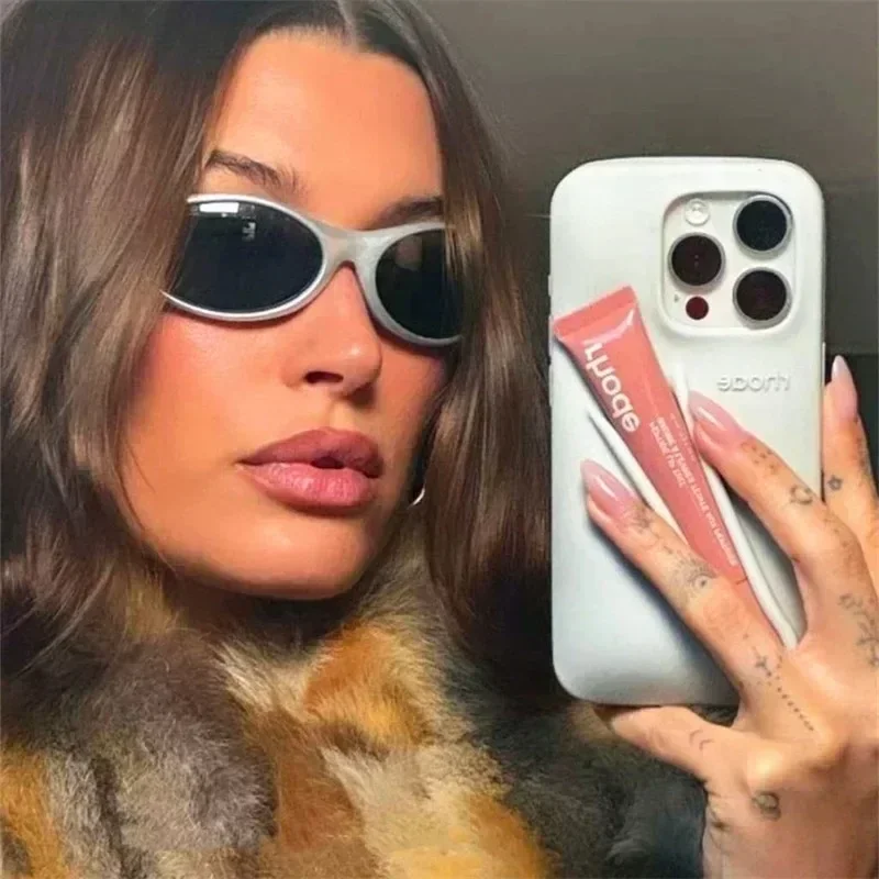Color: Blue, Material: Nylon - Lipstick Soft Silicone DIY Rhode Phone Case for IPhone 16 Pro Max 16Pro 16Plus Portable Lip Gloss Holder Ins Hot Cover