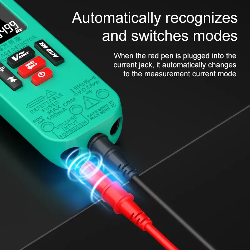 Color: Pink - Smart Digital Multimeter Rechargeable Electronic Tester AC DC Contactless NCV Automatic Test Easy operate lightweight high quali