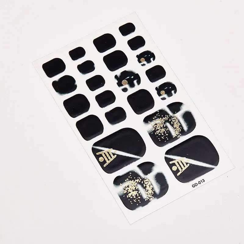 Color: MULTI - 22 Tips/Sheet Women Salon Nail Wraps DIY Self Adhesive Nail Sticker Decals Plain Stickers Nails Sticker Designer Designed