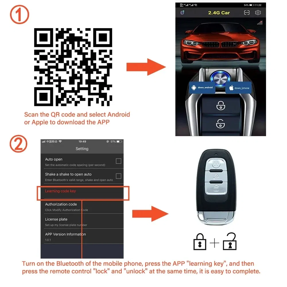 Color: Red - Car Intelligent Security Protection Universal Auto Start Stop System Remote Control Engine Ignition Kit Keyless Entry Autostart