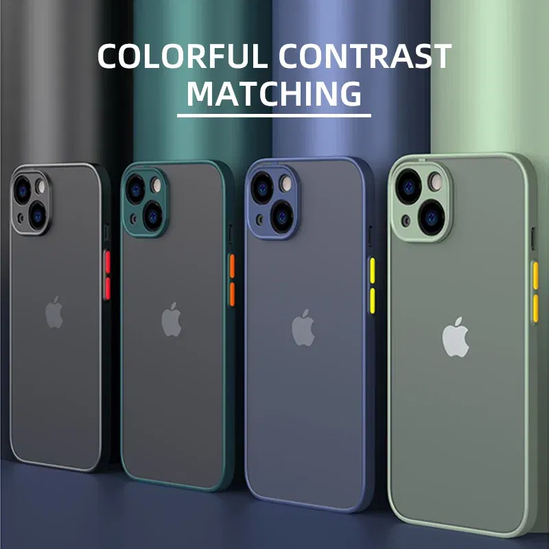Material: leather, Color: Sky blue - Matte Phone Case for IPhone 13 12 11 14 Pro Max Mini Luxury Soft Silicone Shockproof Case for IPhone X XS Max XR 15 7 8 Plus SE