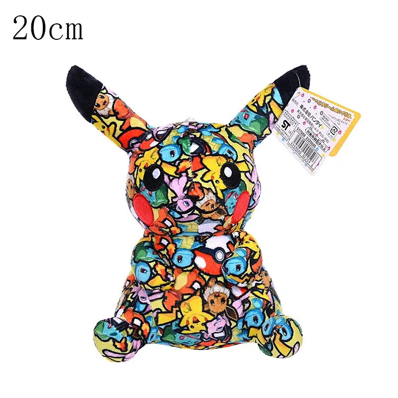 Color: Light green - Cute Pokemon Plush Toy Pikachu Rowlet Charizard Larvitar Squirtle Slowpoke Dratini Spinda Soft Stuffed Doll Kids Christmas Gift