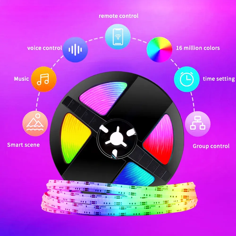 Emitting Color: Emitting Color8, Color: Yellow, Length: 3m, Ships From: CHINA - FOB RGB LED Strip 12V 24V 768 LEDs/M Flexible Colorful Lamp Band High Density Flex LED Tape Light Dimmable Linear Ribbon 3M 5M