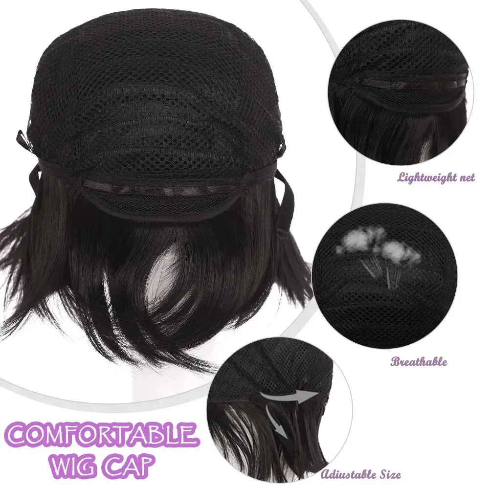 Color: silver grey, Ships From: CHINA, Stretched Length: 8inches - S-noilite Synthetic Short Wig Blue Brown Black Women Men Cosplay Costume Party Head Wigs Hair