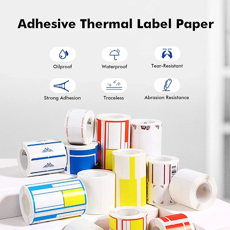 color: Red - Niimbot Mini Printer Thermal Wire White/ Cable/Color/Round Sticker Self Adhesive Waterproof   Sticker For B1 B21 B203