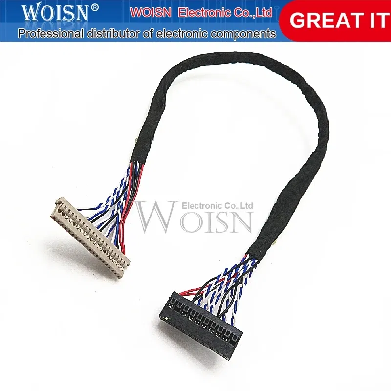 2pcs/lot 400MM DF14-20P-D8 1ch 8bit 20pin LVDS CABLE wire to dupont for LCD board In Stock