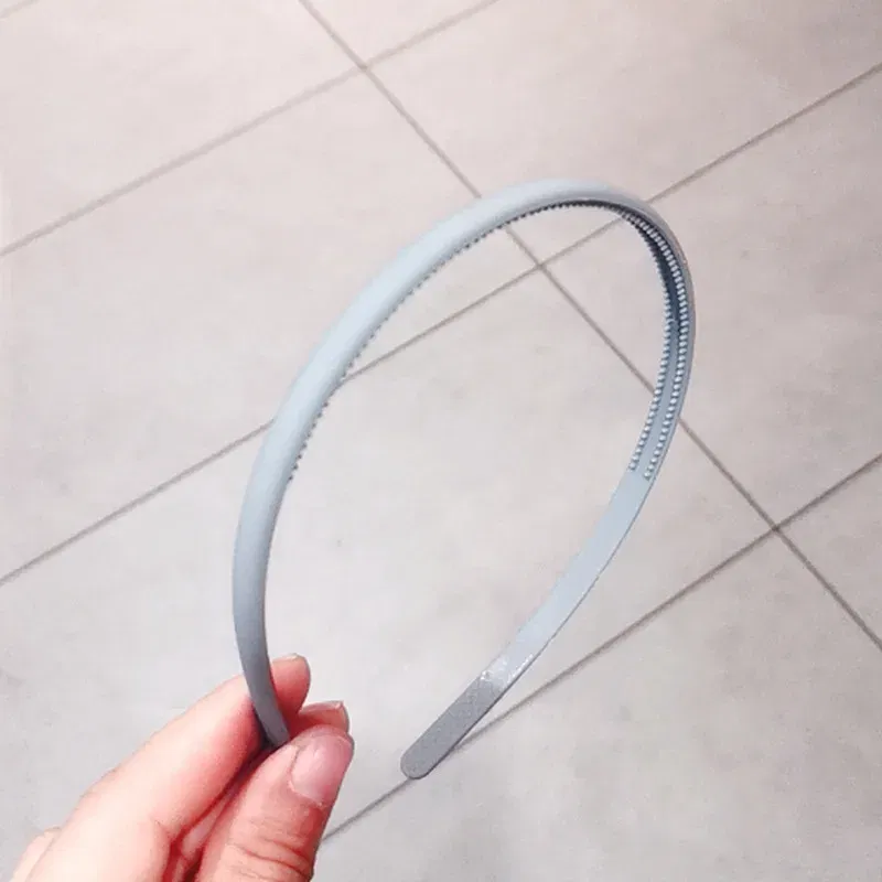 Color: Pink - New Fashion Solid color resin Simple frosted anti-slip wave shape Toothed Wild Hairbands Women Girls Hair Accessories Headdress