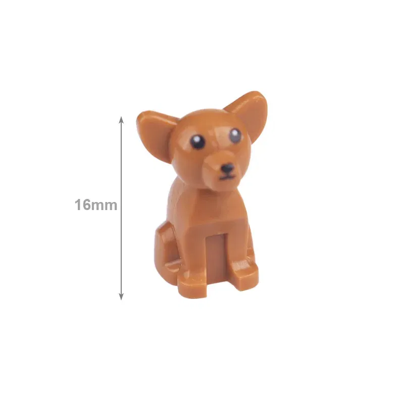 Color: Trans-purple - MOC City Animal Building Block Figures Hare Dairy Cow Squirrel Dolphin Pug DIY Farm Street View Accessories Bricks Toys Gifts