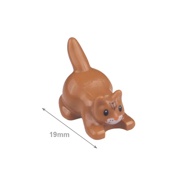 Color: Trans-purple - MOC City Animal Building Block Figures Hare Dairy Cow Squirrel Dolphin Pug DIY Farm Street View Accessories Bricks Toys Gifts