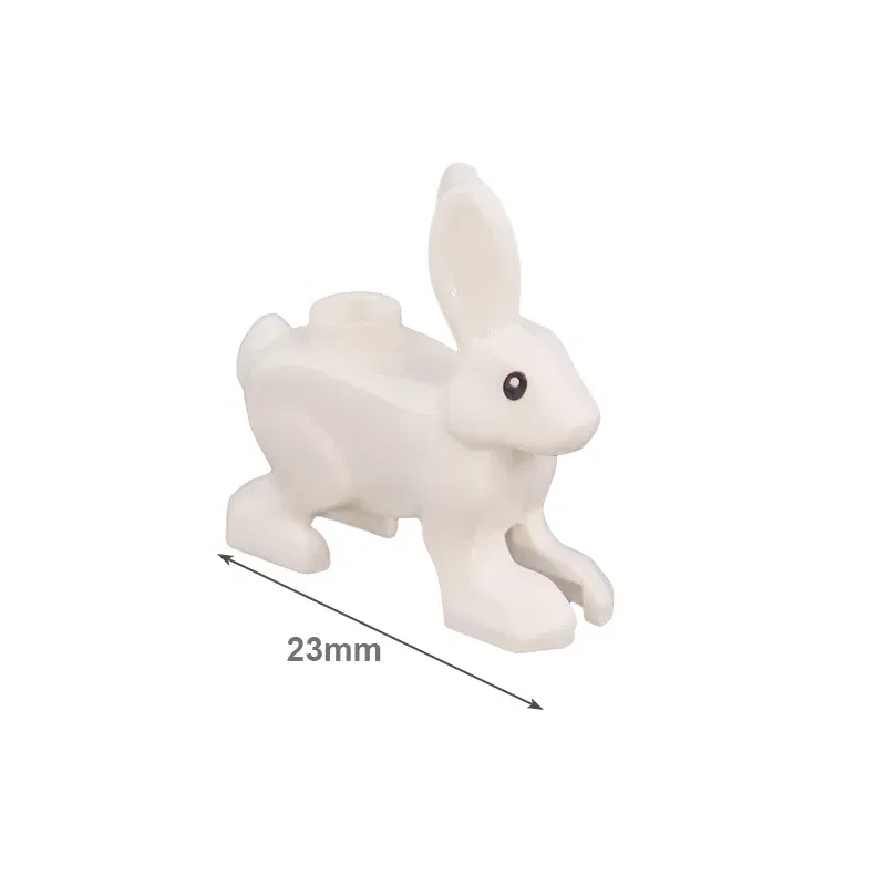 Color: Trans-purple - MOC City Animal Building Block Figures Hare Dairy Cow Squirrel Dolphin Pug DIY Farm Street View Accessories Bricks Toys Gifts