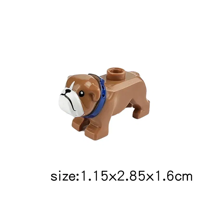 Color: Trans-purple - MOC City Animal Building Block Figures Hare Dairy Cow Squirrel Dolphin Pug DIY Farm Street View Accessories Bricks Toys Gifts