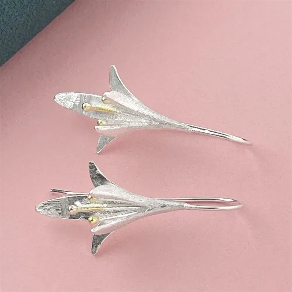 Gem Color: PURPLE - 925 Silver Heart Shape Earrings Women Exquisite Student Jewelry Accessories