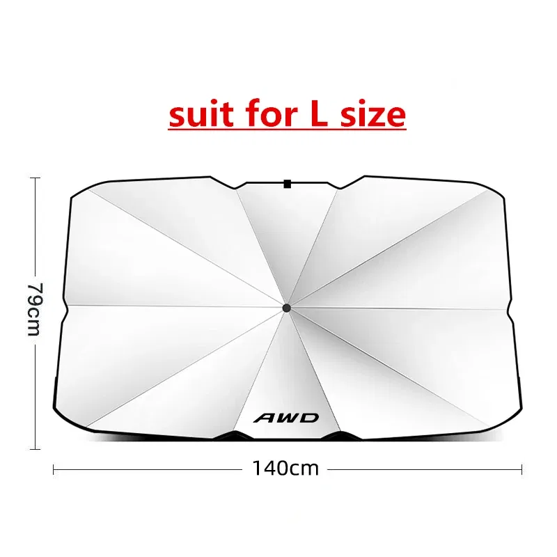 Color: GRAY - Car Front Shading Car Windshield Sunshade Umbrella For Volvo XC90 XC60 C30 T6 S60 C70 XC40 V40 XC70 V60 V50 S80 S40 AWD V90 S90