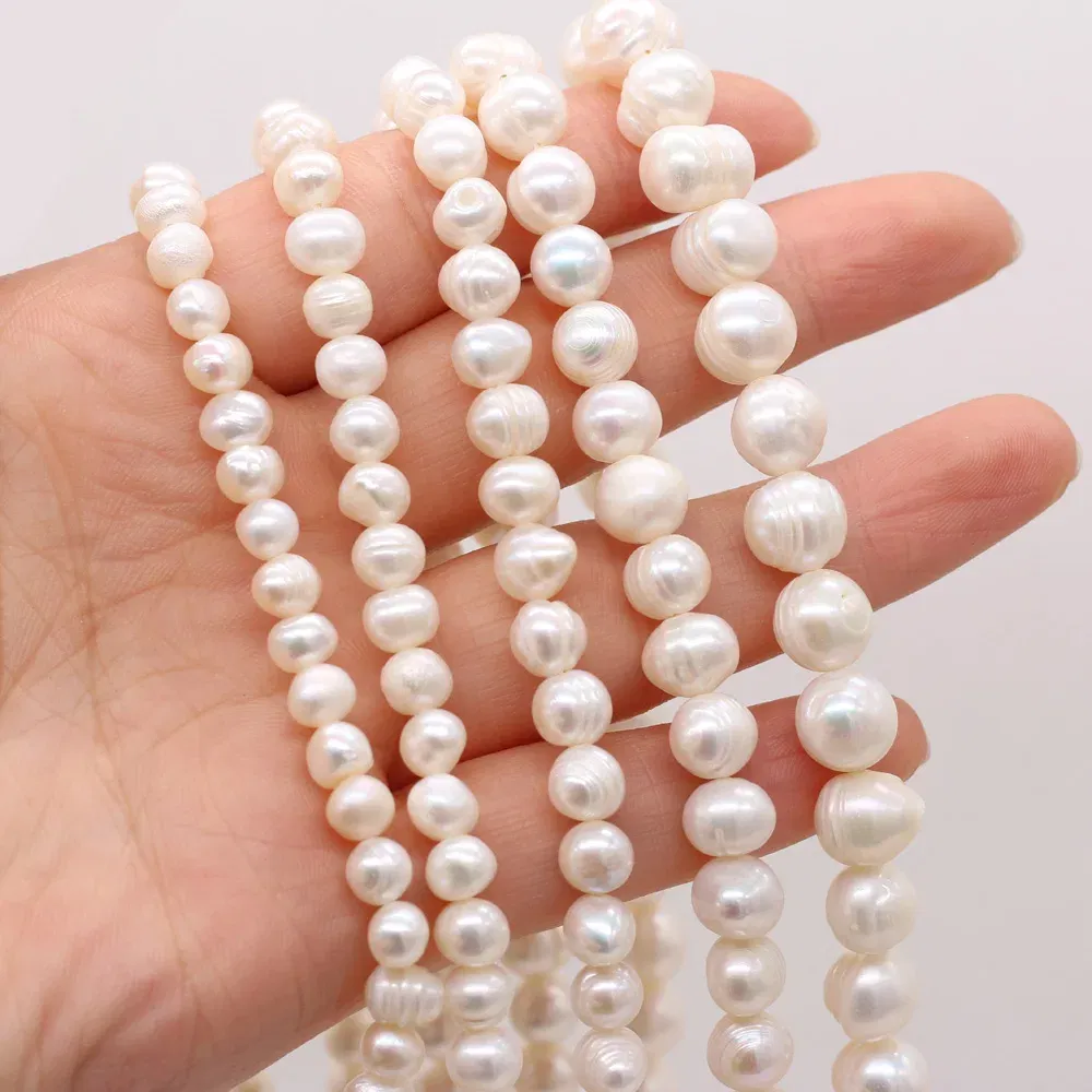 Color: Light Pink, Item Diameter: other - Natural Freshwater Real Pearl Beads White Fine pearls Punch Loose Beads for DIY Women Elegant Bracelet Necklace Jewelry Making
