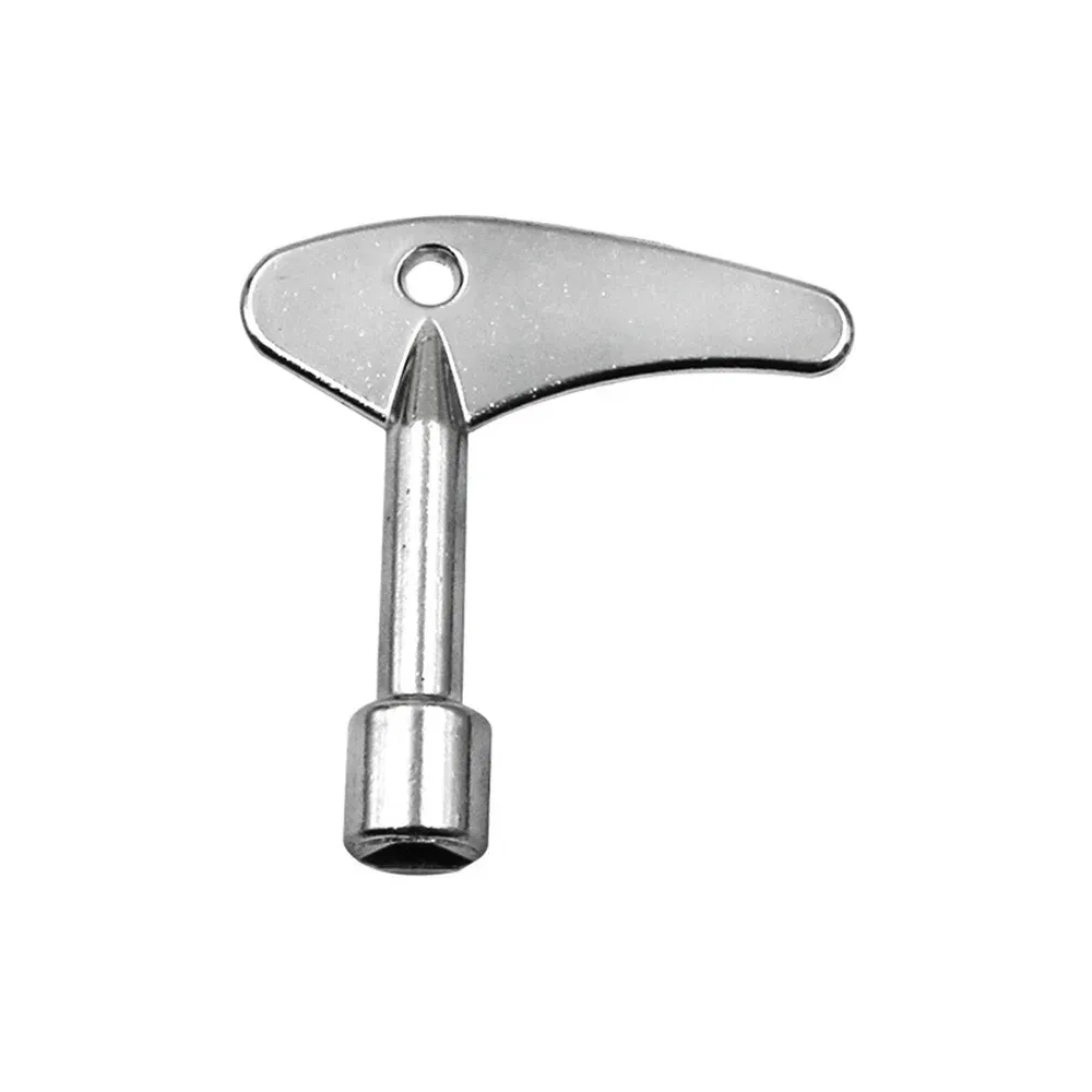 Color: Silver - Electric Cabinet Car Elevator Cross Key Wrench Water Meter Valve Key Internal Triangle Wrench Multi-purpose Tool Portable