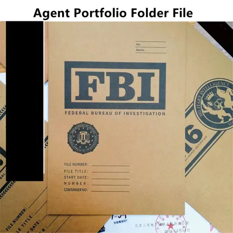 Color: black - Agent Portfolio Folder File Archives Cosplay FBI CIA Central Intelligence MI6 British Army Movie Film Prop Set