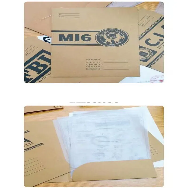 Color: black - Agent Portfolio Folder File Archives Cosplay FBI CIA Central Intelligence MI6 British Army Movie Film Prop Set