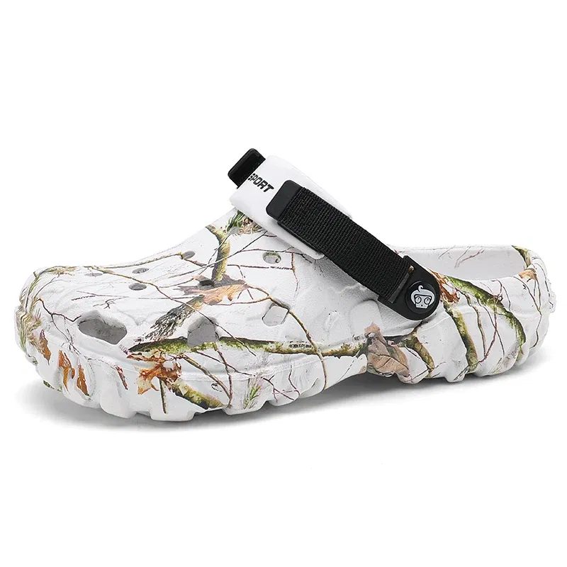 Color: Ivory, Shoe Size: 41 - Men Summer Slippers Thick Sole Mens Clogs Sandals Hollow Breathable Flip Flops Sandals Shoes Fashion Beach Slippers