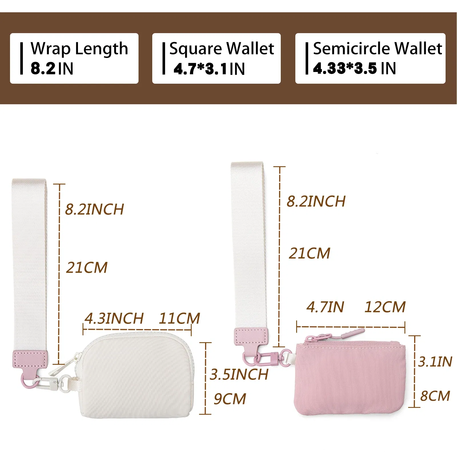 Color: Clear - Mini Dual Coin Pouch Solid Color Wristlet Keychain Wallet Change Pocket Handbag lulu Coin Purse Women Portable Key Card Holder