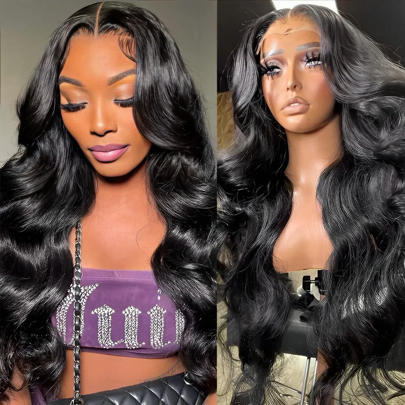 Color: #1B, Ships From: CHINA, Stretched Length: 26inches, Density: 150% - 13x4 13x6 Transparent Body Wave Wig Pre Plucked Glueless 4x4 HD Lace Closure Wigs For Women Brazilian Lace Front Human Hair Wig