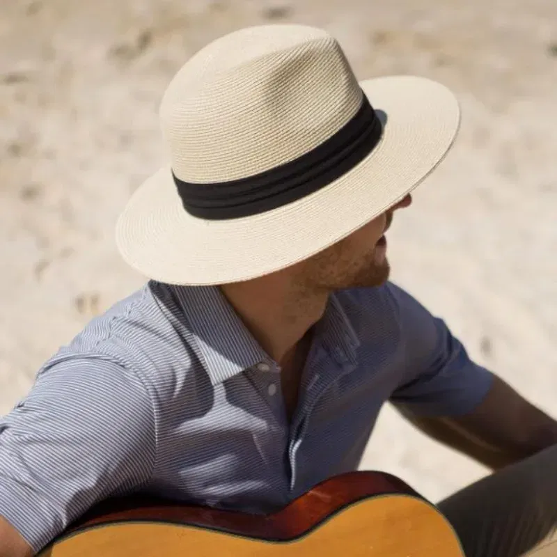 Color: army green, Size: XS?€old?‰ - Large Size XL61-64cm Panama Sun Hats Men Wide Brim Straw Caps Women Summer Big Head Beach Hat Male Plus Size Fedora Hat 58-60cm