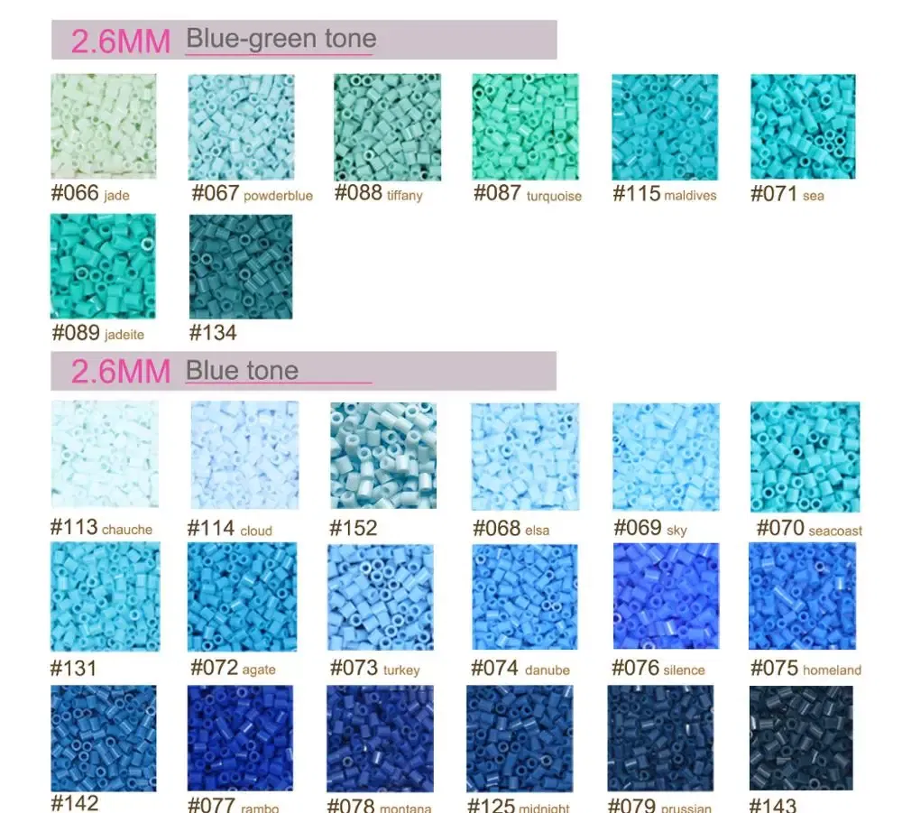 Color: Champagne - 2.6mm Mini Beads 1000PCS Fuse Beads for Kids Gift Hama Beads Diy Puzzles Iron Beads High Quality