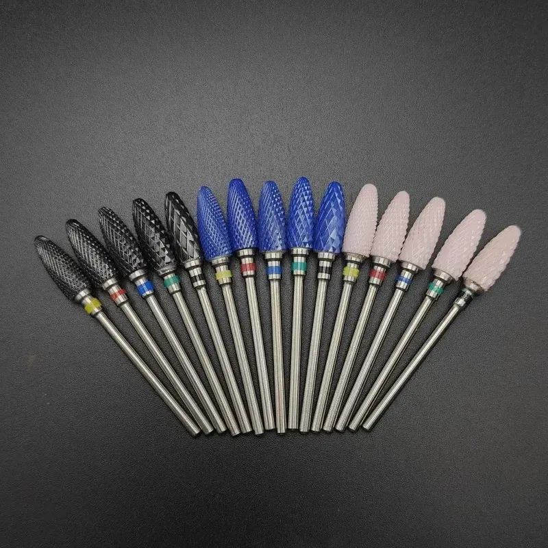 Color: Multicolor - Ceramic Carbide Nail Drill Bit Rotate Burr Milling Nail Cutter Bits Electric Drill Machine For Manicure Pedicure Tools