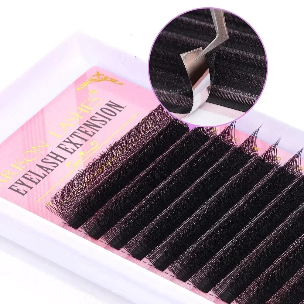Color: Silver, Curl: D, Thickness: 0.07mm, Length: MIX - ARISON LASHES W Shape 3/4/5/6D Eyelashes Extension Premade Volume Fans YY-shape Lashes Faux Mink Soft Easy Faning Natural Lashes
