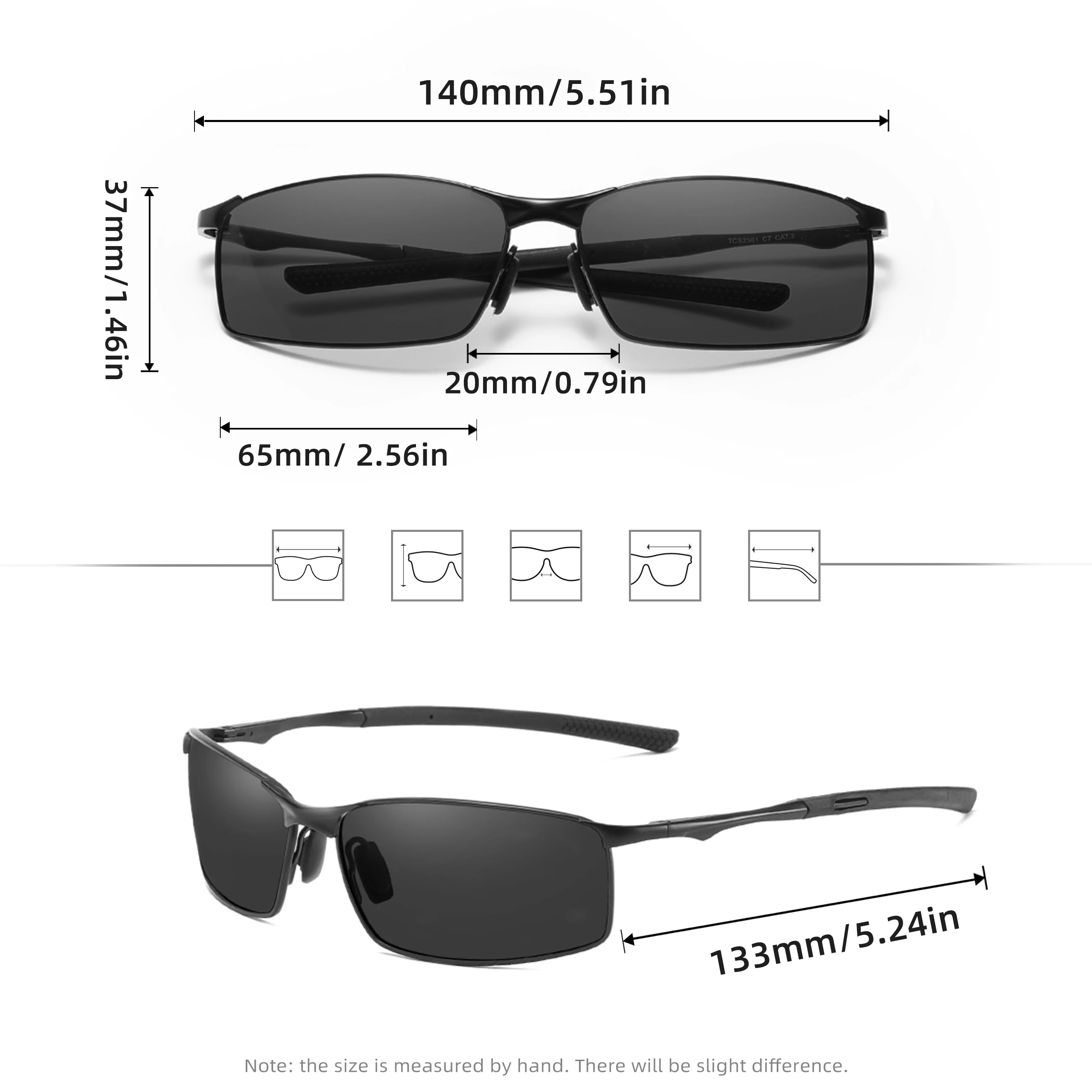 Lenses Color: Blue - Fashion Rectangle Sunglasses Polarized UV400 Parsnip Glasses For Men Women Driving Fishing Casual Eyewear