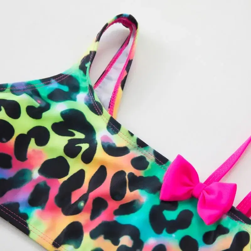 Color: black, Size: M - Lilo Stitch Gilrs Bow Bikini Set Trendy Two-Piece Swimsuits for Summer Stylish Beachwear Pool Fashion Bathing Suits 3-12Y