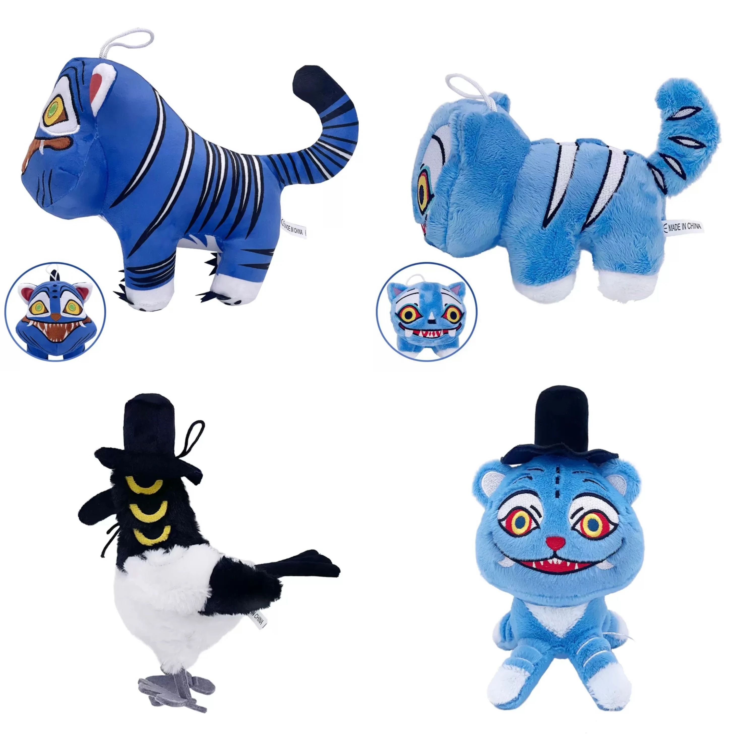 Color: FireBrick - TreasuringU New hot Kpop Demon Plush Toys Game Hunters Tiger Stuffed Toy Doll Blue Tiger Animals Plushie Birthday Gifts