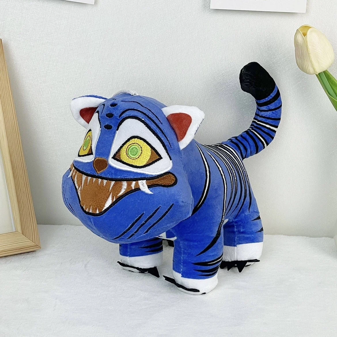 Color: FireBrick - TreasuringU New hot Kpop Demon Plush Toys Game Hunters Tiger Stuffed Toy Doll Blue Tiger Animals Plushie Birthday Gifts