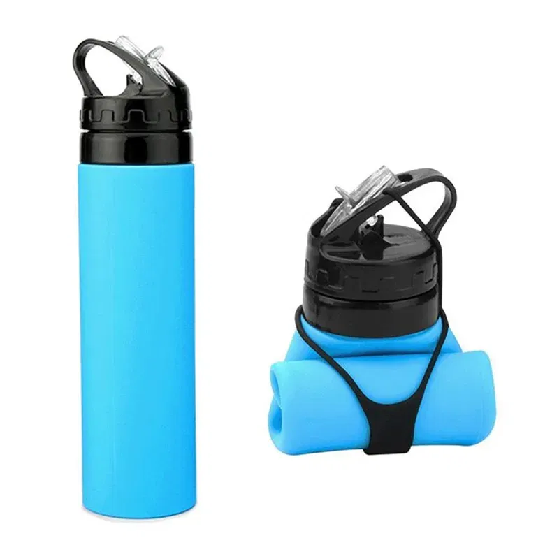 Color: green, Ships From: CHINA, Capacity: 500-1000ml - 2024 New Outdoor Sports Silicone Water Bottle Mountaineering Riding Portable Silicone Foldable Water Bottle
