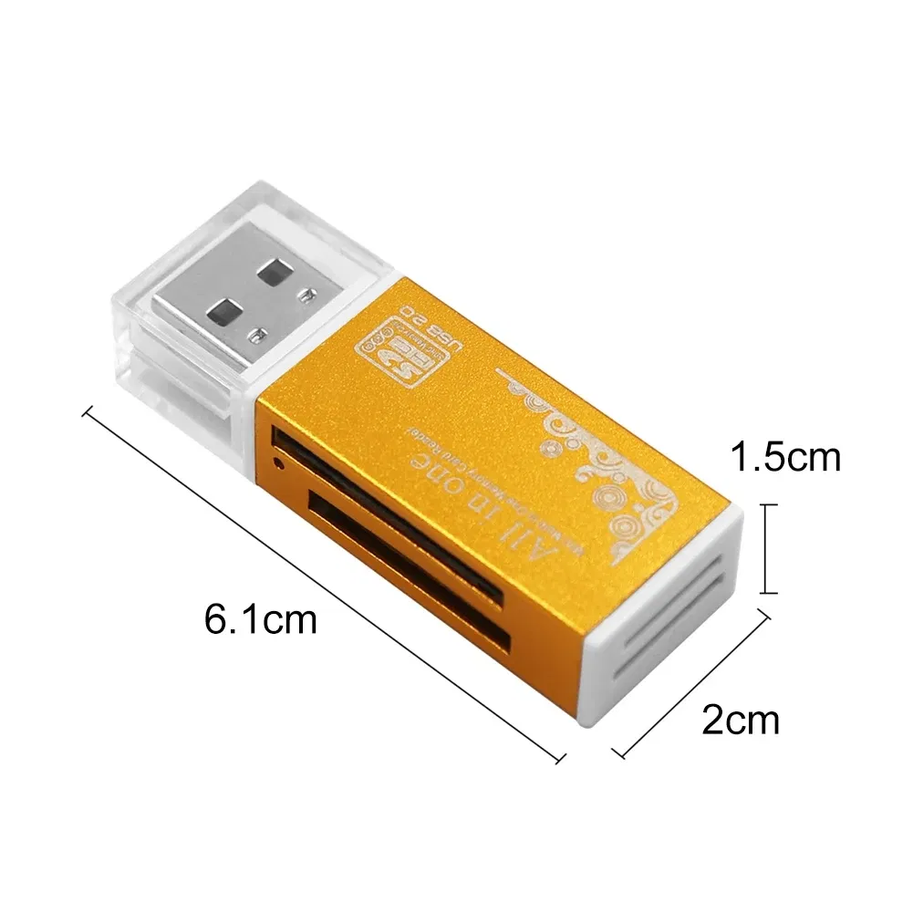 Color: Blue - Multifunctional USB 2.0 Micro-SD/TF/CT/MS/SDHC/MMC Memory Card Reader Adapter
