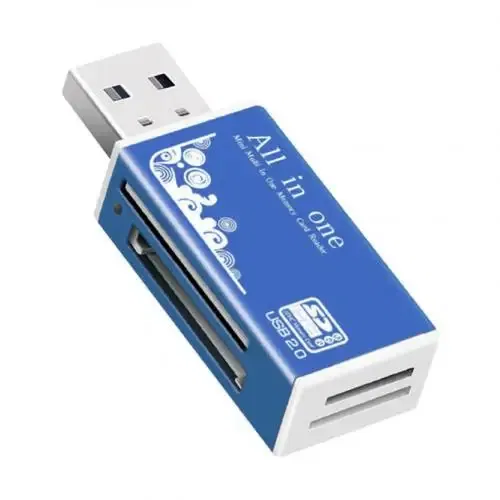 Color: Blue - Multifunctional USB 2.0 Micro-SD/TF/CT/MS/SDHC/MMC Memory Card Reader Adapter