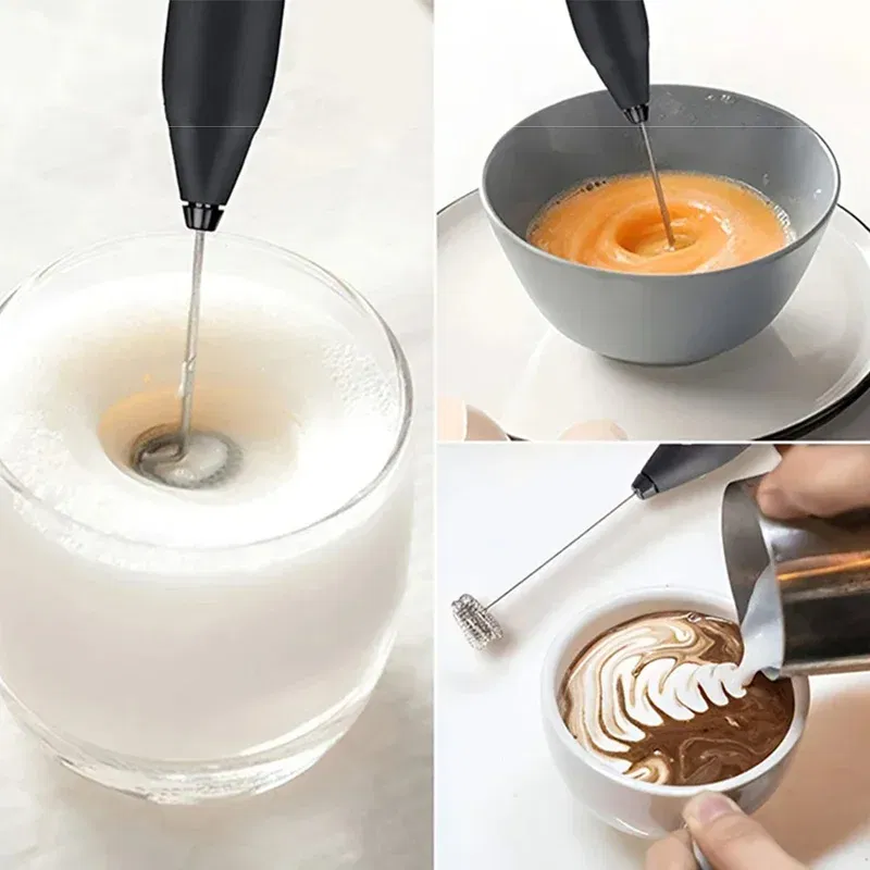 Color: Yellow - 2-in-1 multi-function USB Rechargeable Electric Egg Beater Baking Mixer Milk Frother Kitchen Gadgets Coffee Stirrer Tools Dining