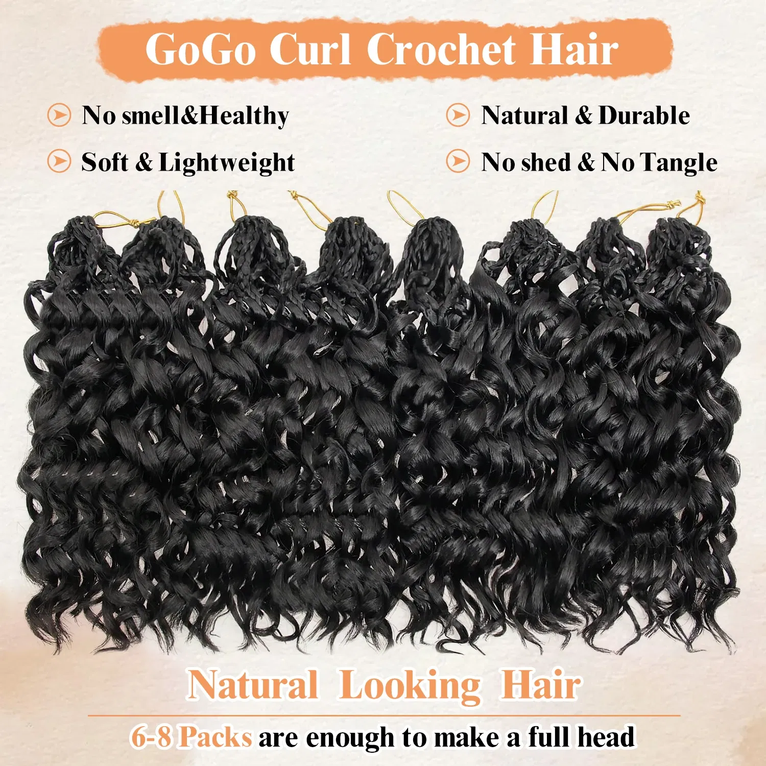 Color: #30, Stretched Length: 18inches, Bulk Buy: 3Pcs/Lot - Box Gogo Curl Crochet Hair for Black Women Pre looped Short Ocean Wave Crochet Hair Water Wave Beach Curl Crochet Braiding Hair