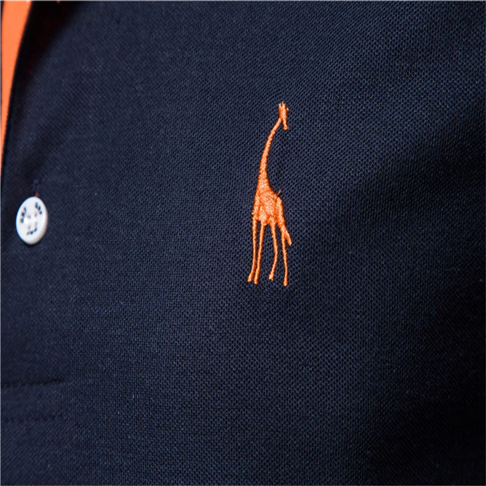 Color: Red, Size: S - Dropshipping Polo Giraffe Shirt Men Quality Embroidery Summer Short Sleeve Polo Casual Business Social Mens Polos BR Size