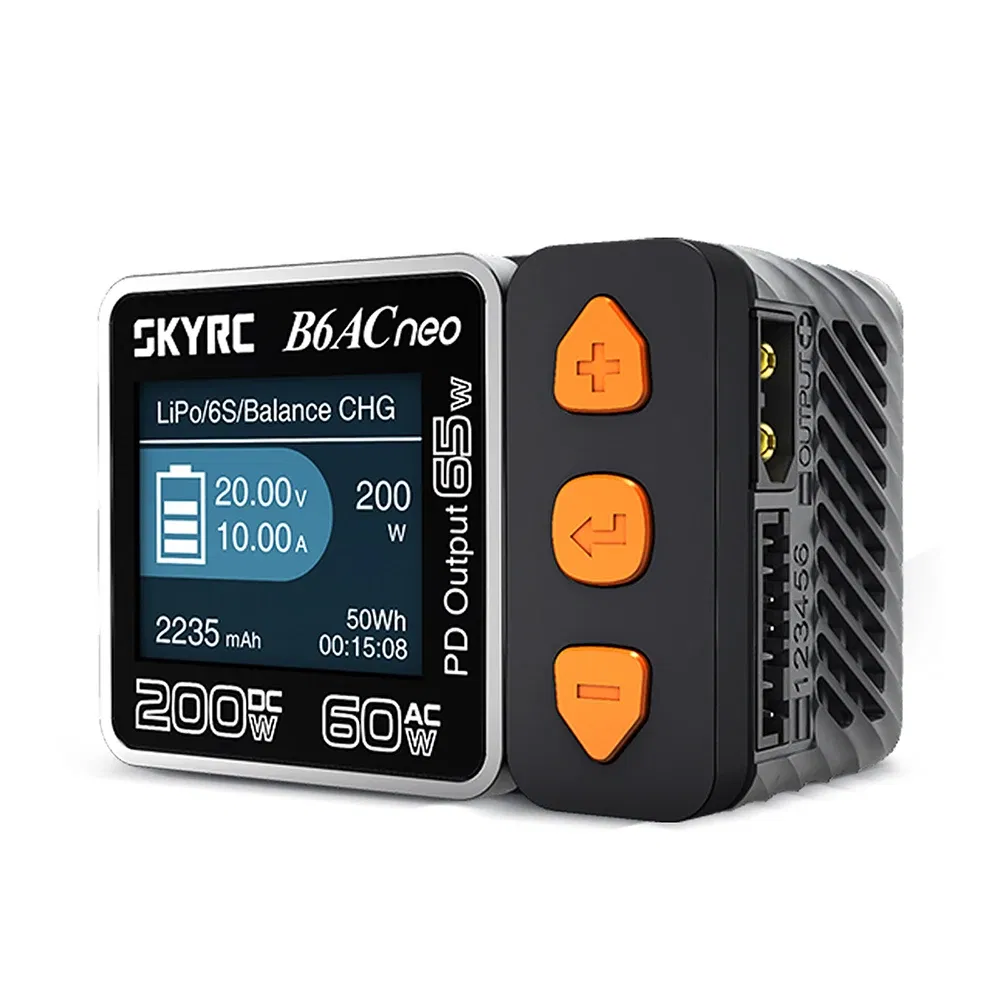 Color: WHITE - SKYRC B6ACneo Charger DC 200W AC 60W 10A Balance Charger Discharger Digital LiPo LiFe LiIon LiHV NiMH NiCd Pb Smart Battery
