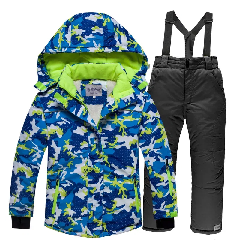 Color: Gold, Kid Size: 13 - OLEKID 2025 Russia Winter Children Boy Ski Suit Waterproof Girl Jacket Overalls Snowsuit 3-16 Years Kid Teenage Parka Snow Suit